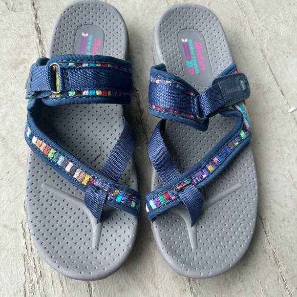 SKECHERS REGGAE MAD SWAG SPORT SANDALS SZ 9 - Picture 1 of 8